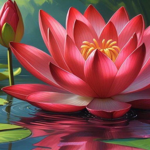 AI created ruby nymphaea